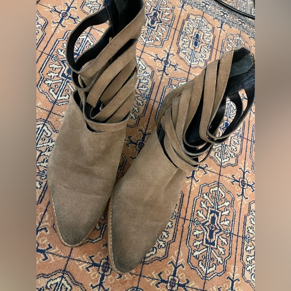 Women’s Free People Sloane Ankle Boot Carmel Brown Suede Sz 40 festival/western - Picture 5 of 11